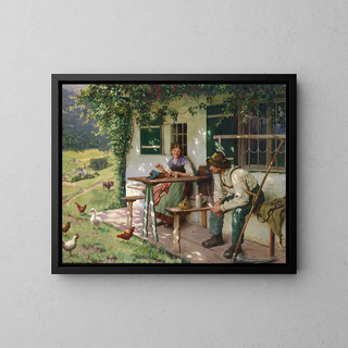 Emil Rau - Junges Paar vor einem Bauernhaus.webp