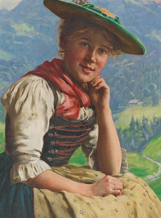 Emil Rau - Young Lass set against a Landscape.webp