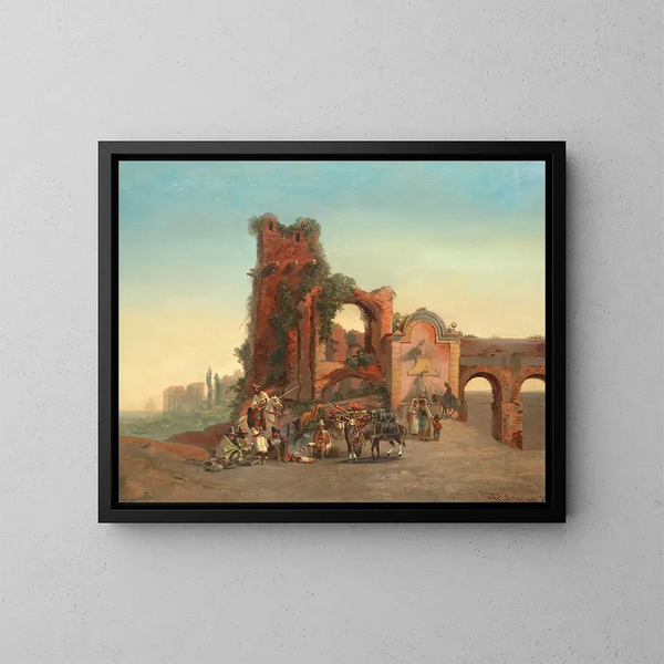 Porte Furbass à Rome - Emil Theodor Richter — gerahmtes Bild an der Wand