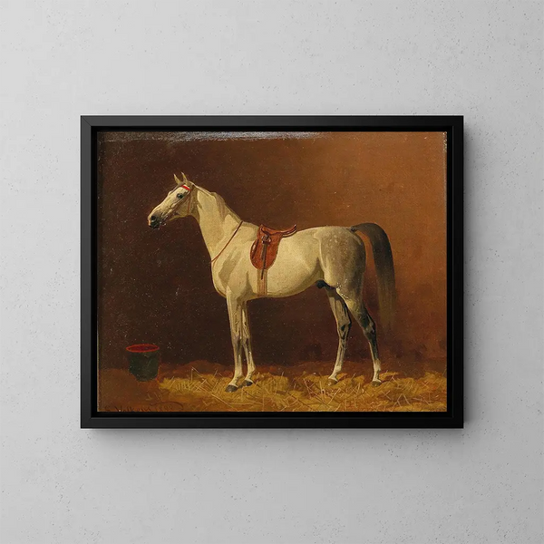Pferd in Stall - Emil Volkers — gerahmtes Bild an der Wand