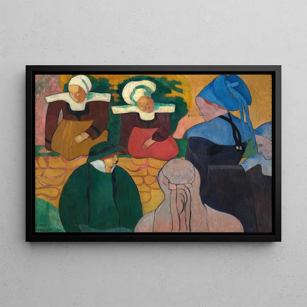 Frauen aus der Bretagne an der Wand - Émile Bernard — gerahmtes Bild an der Wand