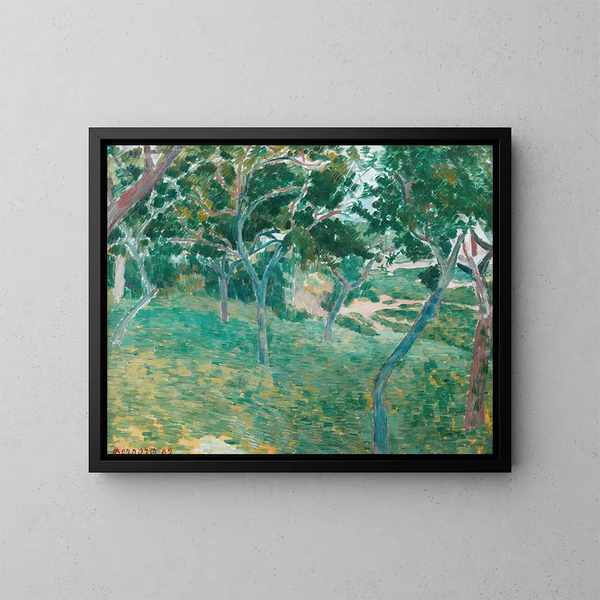 Ein Ecken des Liebeswaldes in Pont-Aven - Émile Bernard — gerahmtes Bild an der Wand