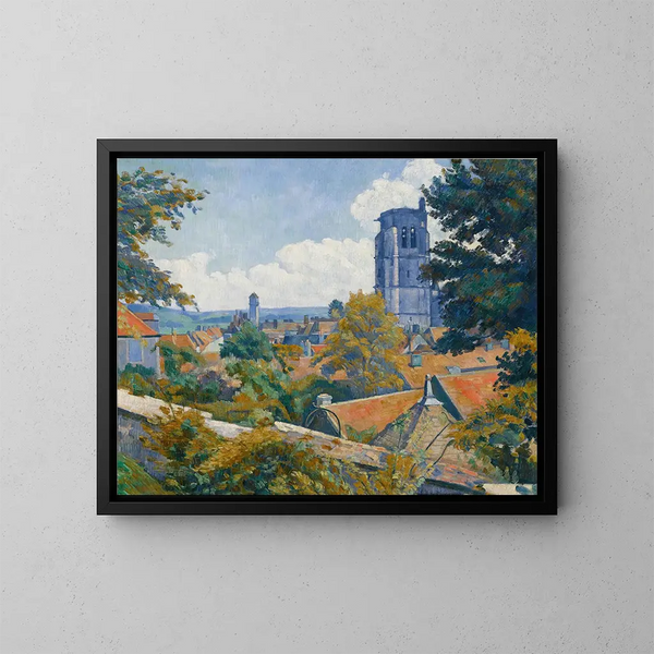 Blick auf Tonnerre mit der Kirche Notre-Dame - Émile Bernard — gerahmtes Bild an der Wand