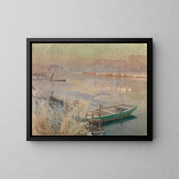 Winter - Émile Claus — gerahmtes Bild an der Wand