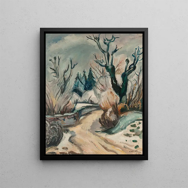 Landschaft unter dem Schnee - Émile Othon Friesz — gerahmtes Bild an der Wand