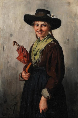 Emma Mller von Seehof - Mdchen beim Kirchgang.webp