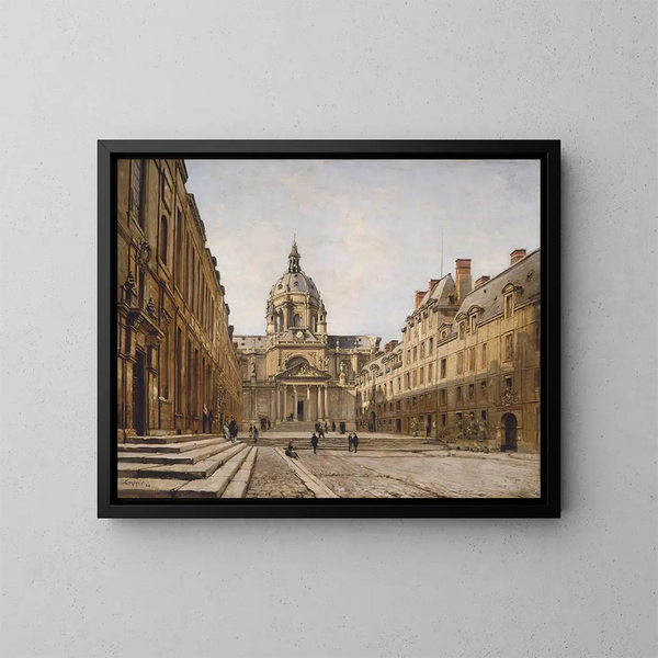 La Cour de l'ancienne Sorbonne - Emmanuel Lansyer — gerahmtes Bild an der Wand