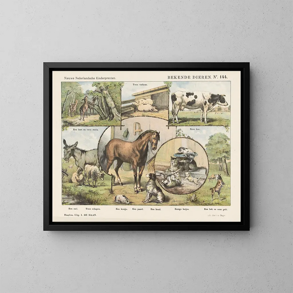 berühmter Tiere - Emrik Binger — gerahmtes Bild an der Wand