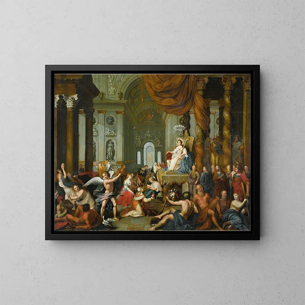 Eine Allegorie der Kirche Englands - Englische Schule — gerahmtes Bild an der Wand