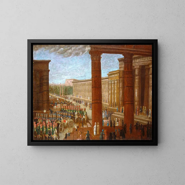 L'armée des pharaons en marche - Erastus Salisbury Field — gerahmtes Bild an der Wand