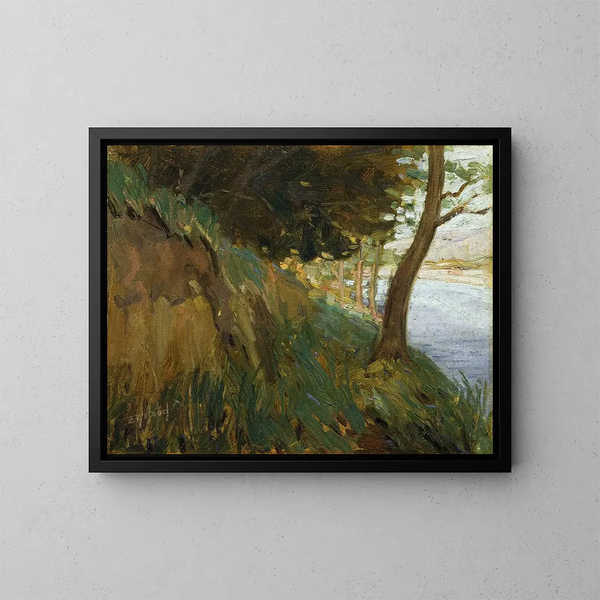 Überblick über den westlichen Hutt-Fluss - Ernest George Hood — gerahmtes Bild an der Wand