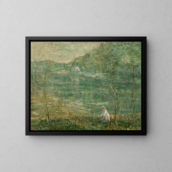 Am Flussufer - Ernest Lawson — gerahmtes Bild an der Wand