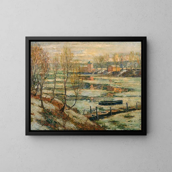 Eis im Fluss - Ernest Lawson — gerahmtes Bild an der Wand