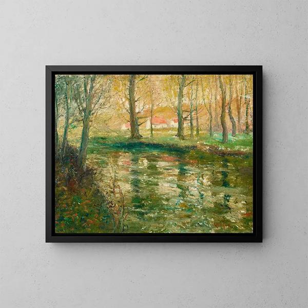 Rote Dächer - Ernest Lawson — gerahmtes Bild an der Wand