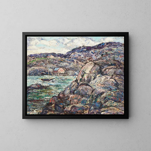 Côte rocheuse de la Nouvelle-Écosse - Ernest Lawson — gerahmtes Bild an der Wand