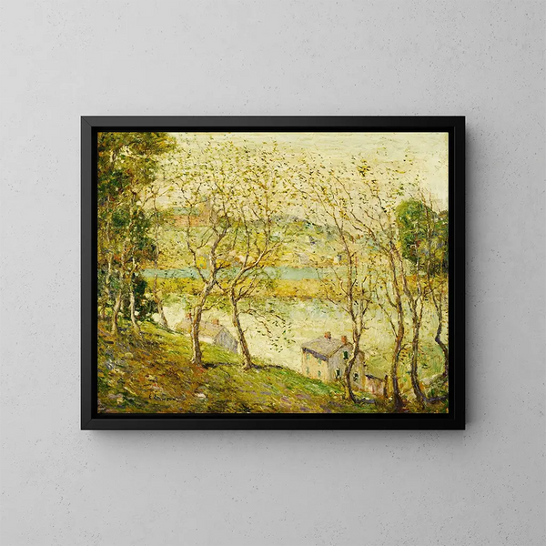 Frühling am Harlem River - Ernest Lawson — gerahmtes Bild an der Wand
