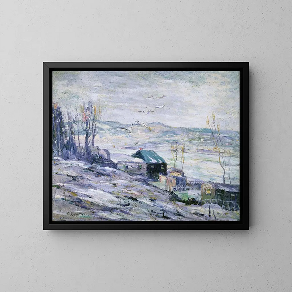 Jour venteux à la rivière Bronx - Ernest Lawson — gerahmtes Bild an der Wand