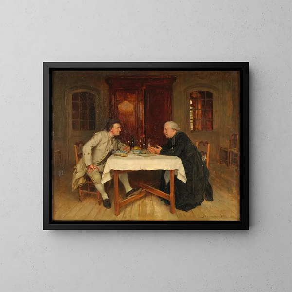 Der Wein des Pfarrers - Ernest Meissonier — gerahmtes Bild an der Wand
