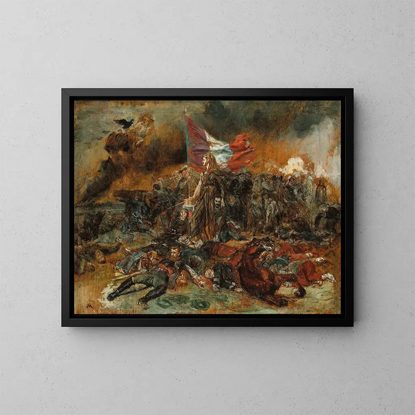 La Défense de Paris - Ernest Meissonier — gerahmtes Bild an der Wand