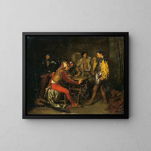 Die Wachtstube - Ernest Meissonier — gerahmtes Bild an der Wand