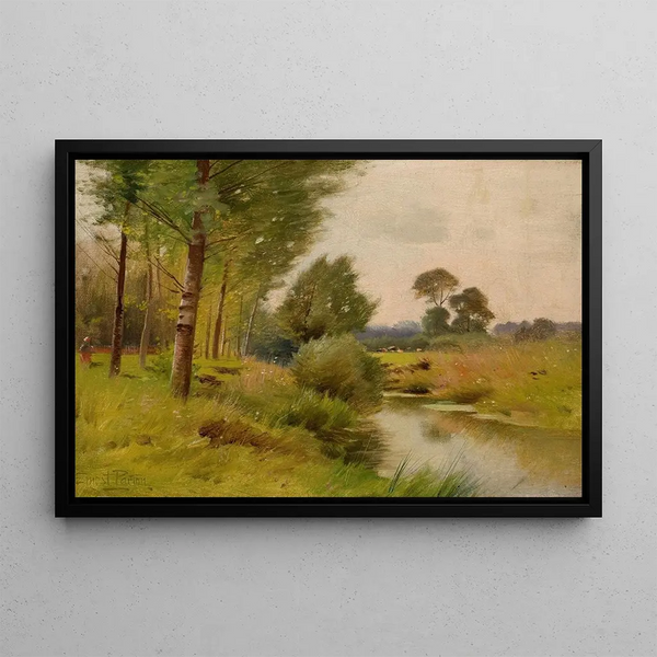 Über den Fluss Housatonic Connecticut - Ernest Parton — gerahmtes Bild an der Wand