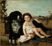 Portrait eines Mädchens mit Hund - Ernest Étienne Narjot — Ansicht des Kunstwerks