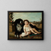 Portrait eines Mädchens mit Hund - Ernest Étienne Narjot — gerahmtes Bild an der Wand