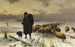 Berger mit Herde in einer Winterlandschaft - Ernst Adolf Meissner — Ansicht des Kunstwerks