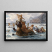 Sirenen und Zentauren beim Baden - Ernst Albert Fischer — gerahmtes Bild an der Wand