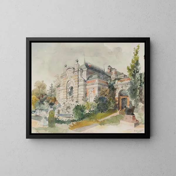 Villa in einem Park - Ernst Graner — gerahmtes Bild an der Wand