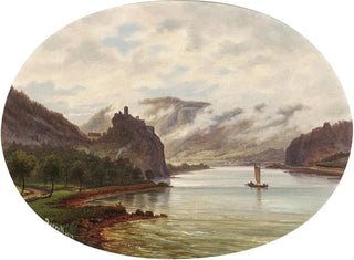 Ernst Gustav Doerell - A View of Stekov Castle on the Elbe.webp