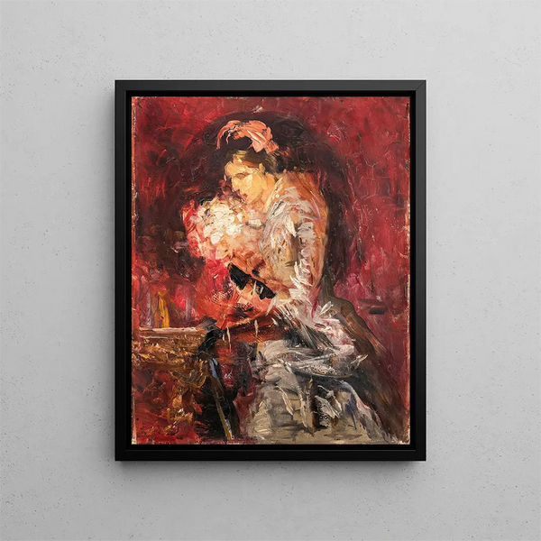 Croquis de la Dame au bouquet - Ernst Josephson — gerahmtes Bild an der Wand
