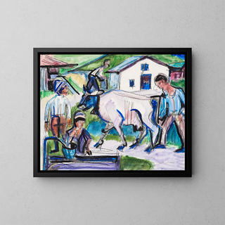 Ernst Ludwig Kirchner - Bauern mit Kuh.webp