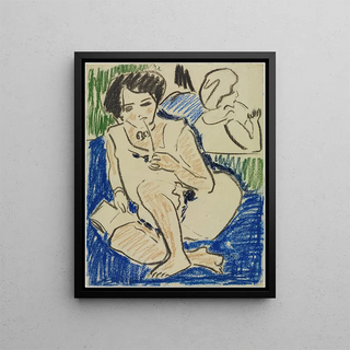 Ernst Ludwig Kirchner - Hockende mit Buch.webp