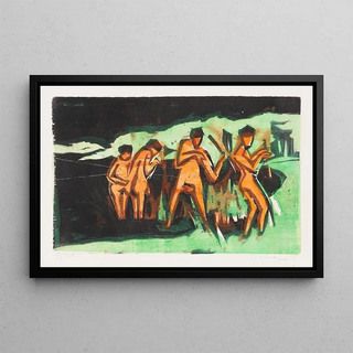 Ernst Ludwig Kirchner - Mit Schilf werfende Badende.webp