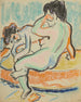 Sitzendes und liegendes Nacktfoto auf dem Bett - Ernst Ludwig Kirchner — Ansicht des Kunstwerks