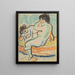 Sitzendes und liegendes Nacktfoto auf dem Bett - Ernst Ludwig Kirchner — gerahmtes Bild an der Wand