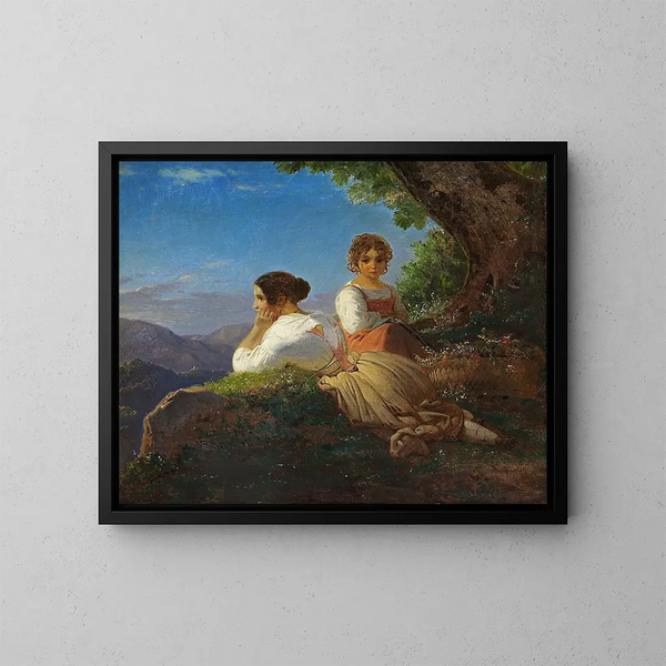 Zwei Italienerinnen - Ernst Meyer — gerahmtes Bild an der Wand