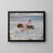 Europäisches Gemälde des schwimmenden Stiers - Ernst Schiess — gerahmtes Bild an der Wand