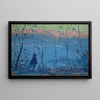Ernst Schiess - Evening Walk Above a Southern Lake.webp