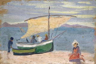 Ernst Schiess - Fischerboot am Strand.webp