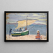 Fischerboot am Strand - Ernst Schiess — gerahmtes Bild an der Wand