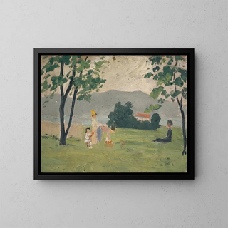 Ernst Schiess - Frauen und Kind in Wiese.webp