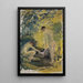 Junge mit Strohhut am Strand - Ernst Schiess — gerahmtes Bild an der Wand