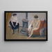 Zwei Frauen an einem Ofen - Ernst Schiess — gerahmtes Bild an der Wand