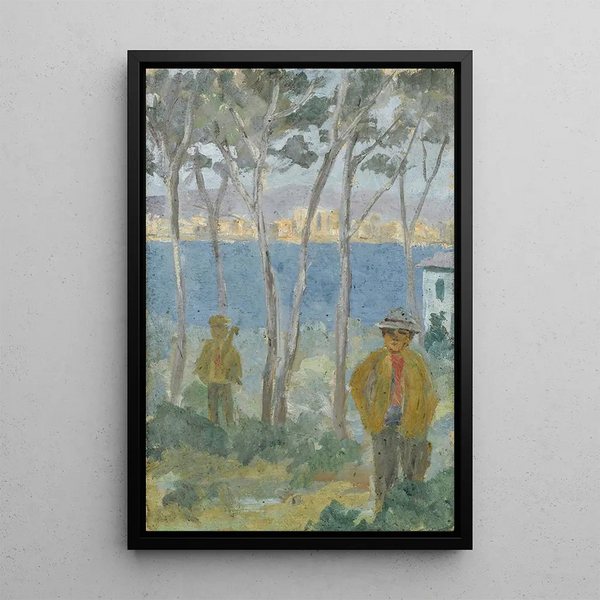 Ernst Schiess - View on a Bay at the Sea toward a City in the South.webp