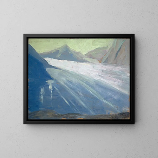Blick auf den Aletsch-Gletscher II - Ernst Schiess — gerahmtes Bild an der Wand