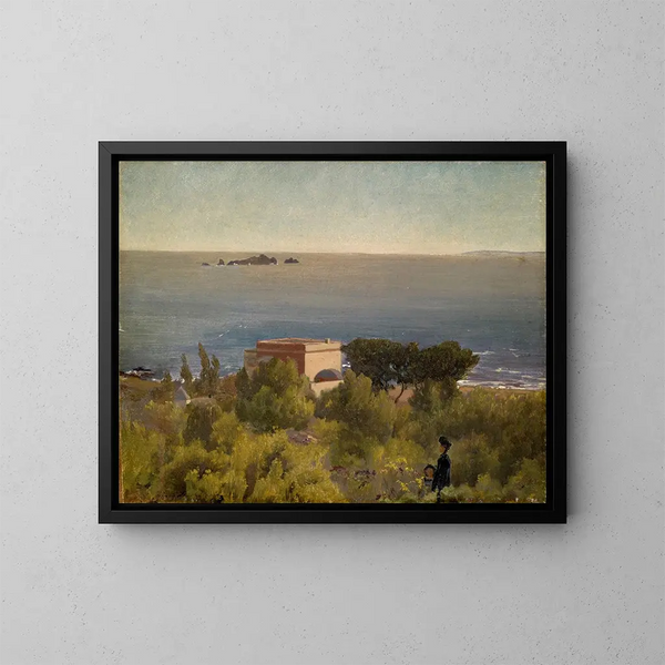 Haus am Meer - Ernst Stückelberg — gerahmtes Bild an der Wand