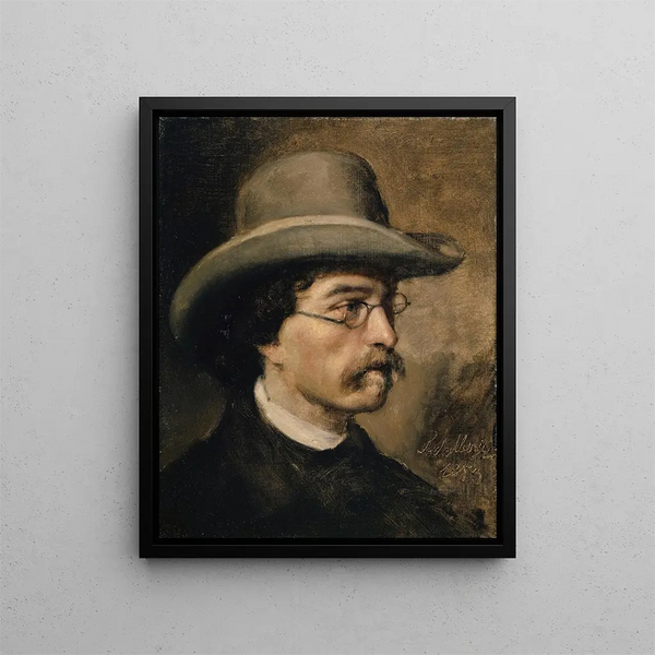 Portrait des Künstlers Theodor Deschwanden - Ernst Stückelberg — gerahmtes Bild an der Wand