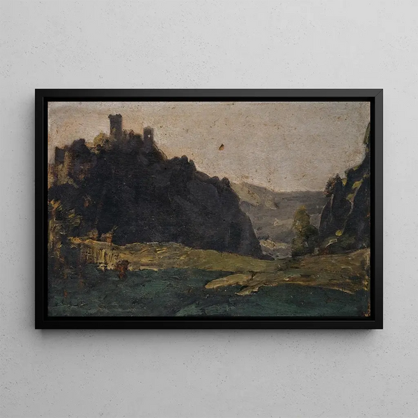 Ruine von Neu-Falckenstein bei Balsthal - Ernst Stückelberg — gerahmtes Bild an der Wand